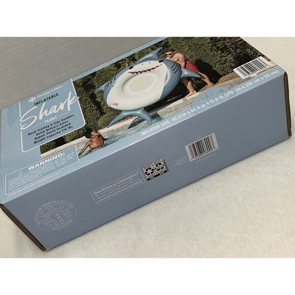 Inflatable Oversized Pool Float Smiling Shark Swimming 82.6" 176# Capacity NEW - Picture 5 of 10